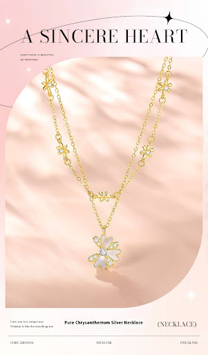 Title 10, Little Daisy Pure Silver 925 Necklace for Women...