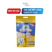 Tăm Chỉ Nha Khoa Tamchi Plus Sợi Chỉ Kép Gói 50 Cái Lành Tính Không Gây Hại Men Răng