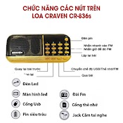 [ Hàng Chính Hãng ] Loa Craven Cr 853/836S , Hỗ Trợ Khe Cắm Thẻ Nhớ, Usb, Có Đài Fm - Đài Craven 853 /836S