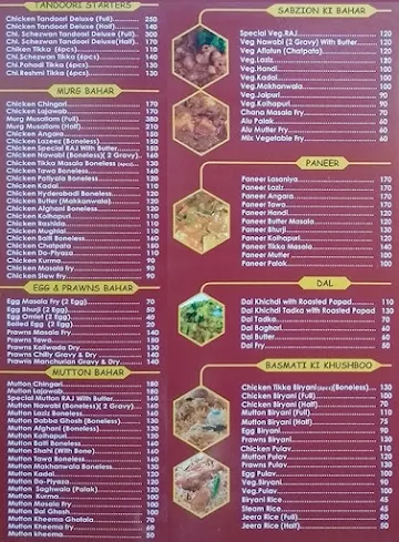 Raj Kiran Restaurant & Bar menu 