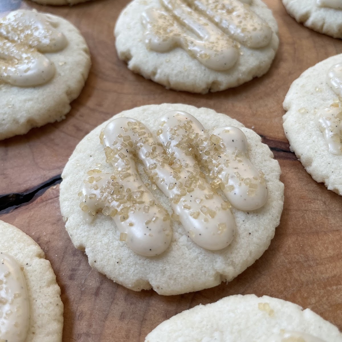 Shortbread Cookies with Vanilla Bean Almond Glaze