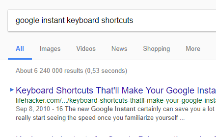 Instant search keyboard shortcut Preview image 0