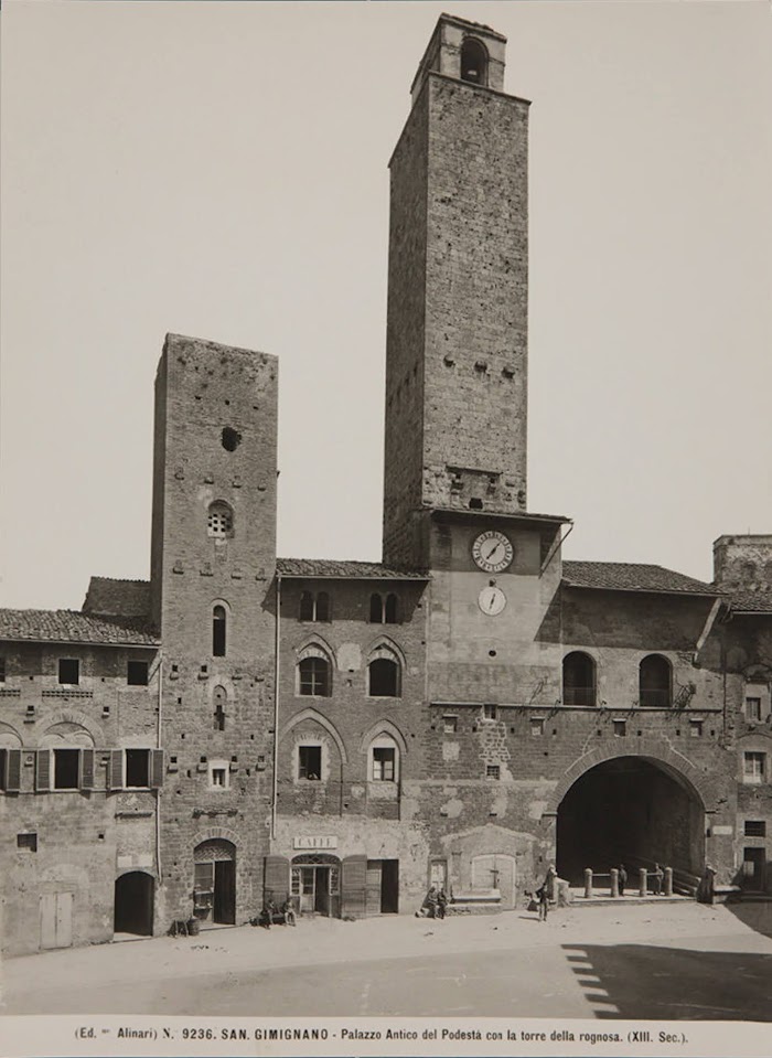 San Gimignano, Palazzo Vecchio del Podesta con la Torre della Rognosa, Fratelli Alinari, ca. 1920-1930