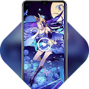 App herunterladen Anime Girl Live Wallpaper under Moonlight Installieren Sie Neueste APK Downloader