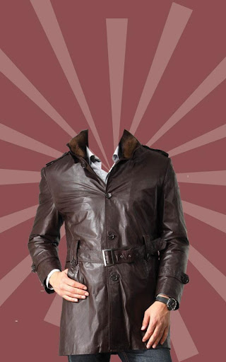 Leather Coat of Man Photo Suit