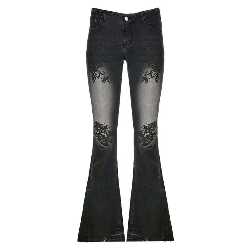 Title 16, Dames jeans, slim fit, met print van slijtage, ...