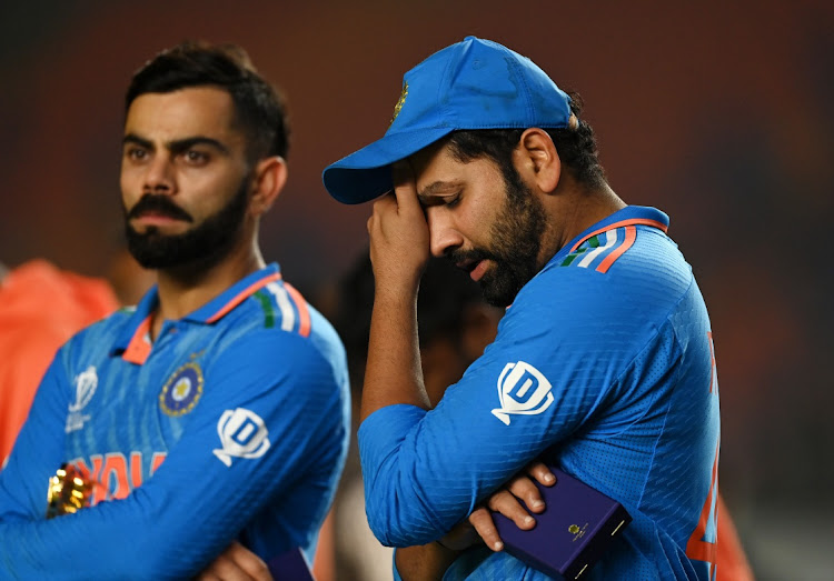 India captain Rohit Sharma cuts a dejected figure after losing the 2023 ICC Cricket World Cup final against Australia at Narendra Modi Stadium in Ahmedabad, India on Sunday.