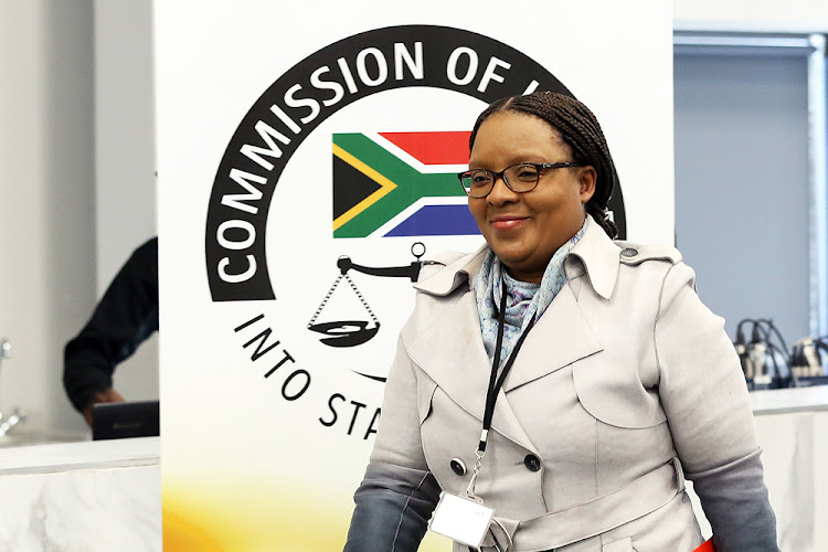 Former director-general of the department of justice and constitutional development, Nonkululeko Sindane, appears at the state capture commission of inquiry on July 3 2019.