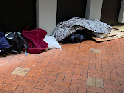 A view of personal items of a homeless person living on the sides of busy streets in Wellington, New Zealand, April 15, 2021.  