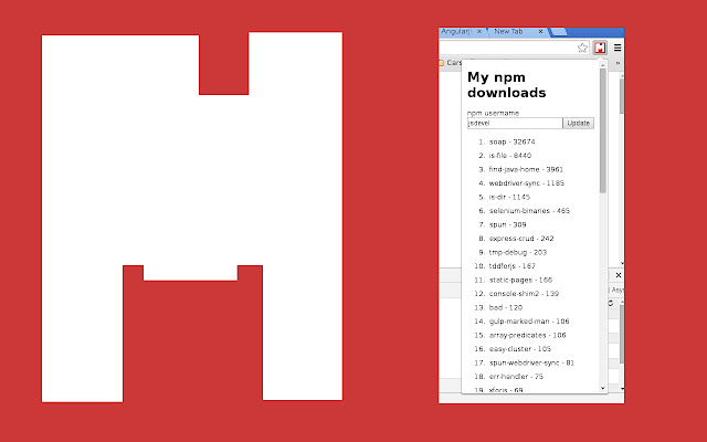 My npm downloads chrome extension