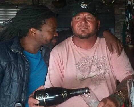 Anele Hoyana with Fritz 'Majeke" Joubert a few days before the deadly attack.