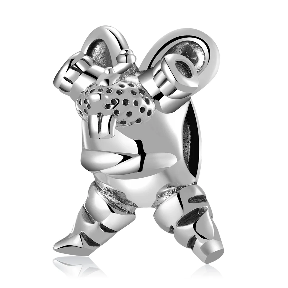 Bracciale per ragazze in argento sterling S925, ciondolo con perline animali avventura coniglio, squalo, pellicano, accessori fai da te.