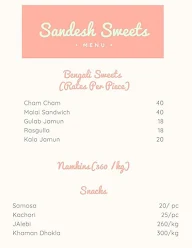 Sandesh Sweets menu 2