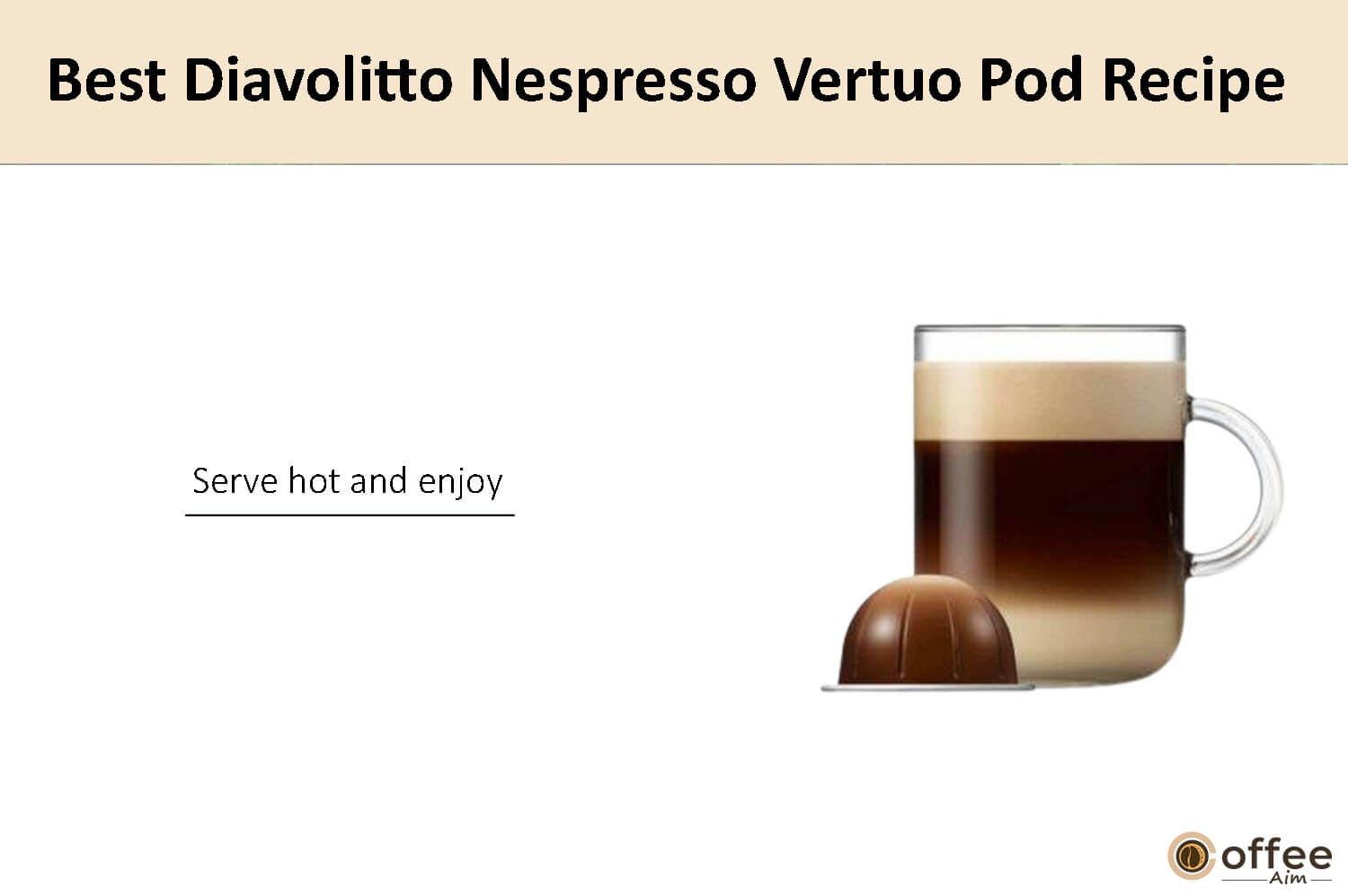 In this image, I clarify the preparation instructions for crafting the finest Diavolitto Nespresso Vertuo coffee pod.