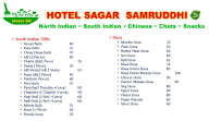 Hotel Sagar Samruddhi menu 1