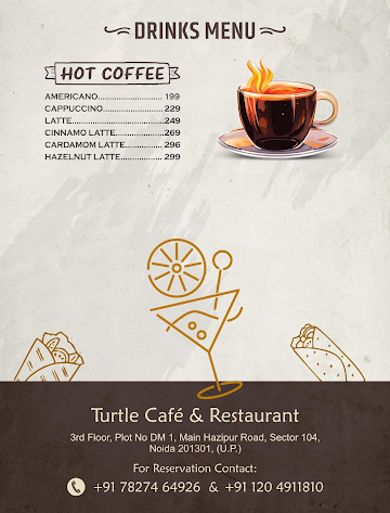 Turtle Cafe & Restaurant menu 