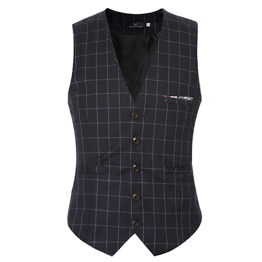 Title 4, Korean Mens Formal Suit V-necked Vest. Enhance...