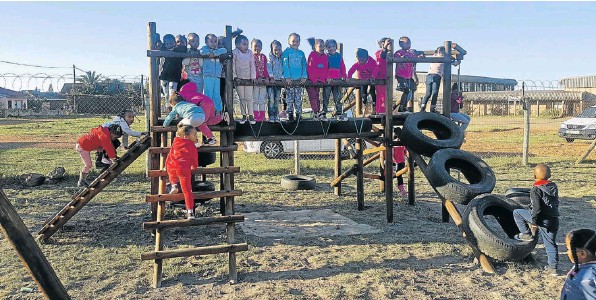 Kate van der Merwe Creche in Humansdorp is being provided with suitable playground equipment to help create a safe and stimulating environment for children, as part of Jeffreys Bay Wind Farm’s Early Childhood Development programme