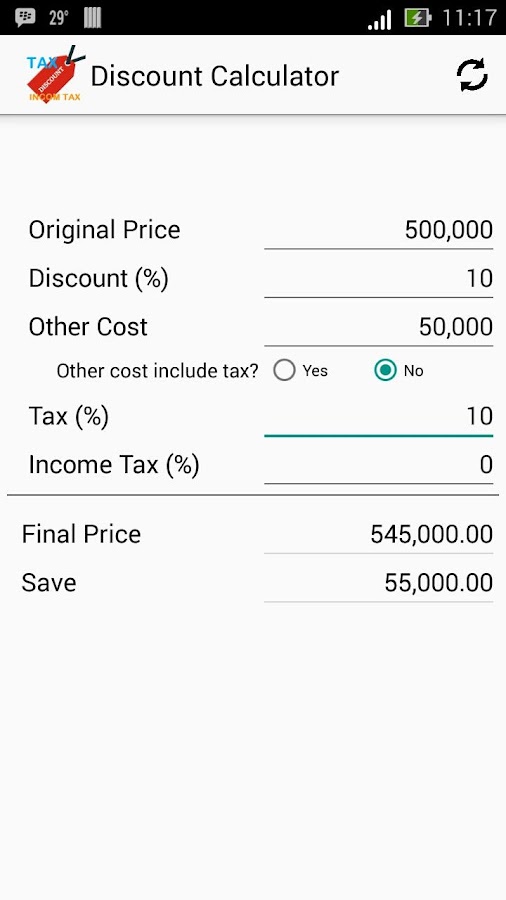 Discount Calculator Screen 3