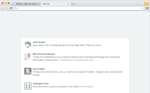 New Tab Twitter