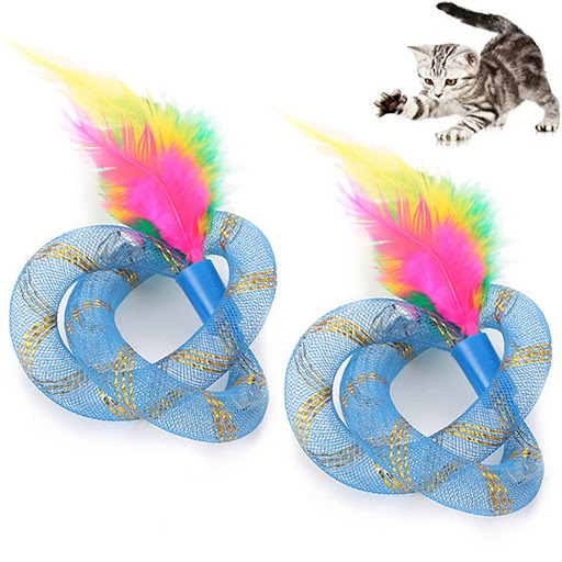 Title 1, Cat toy thread tube with feather Interactive ca...