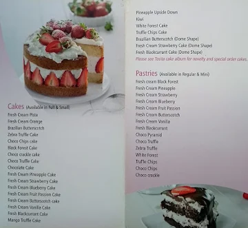 Tosita Bakery menu 