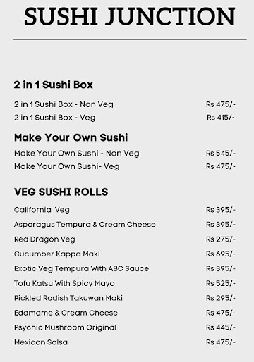 Sushi Junction menu 