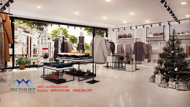 thiết kế shop thời trang thông thoáng