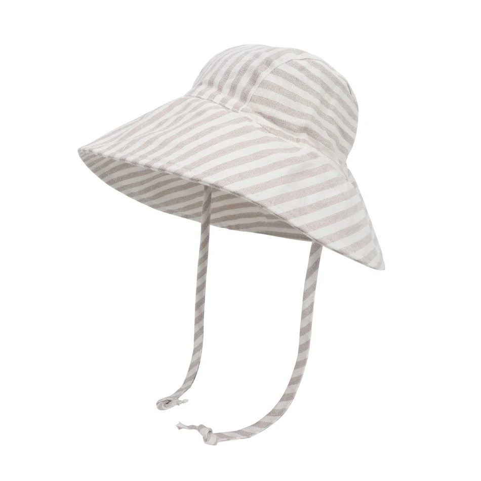Infant Outdoor Cotton and Linen Breathable Sun Protection Bucket Hat Keeps Baby Cool and Protected Perfect for Summer Ad
