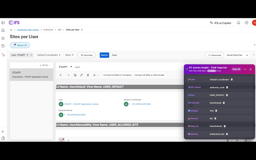 IFS Aurena Insight screenshot 2