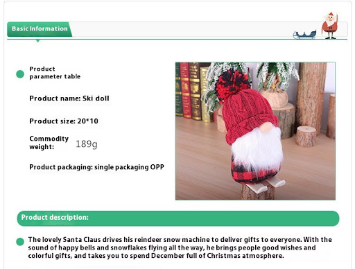 Title 8, Ski Doll Christmas Decoration Small Ornaments A...