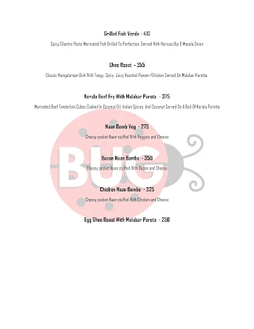 The Bug: Bar & Kitchen menu 