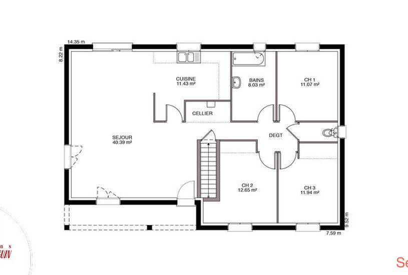  Vente Terrain + Maison - Terrain : 801m² - Maison : 82m² à Lachy (51120) 