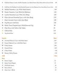 Parantha Delight menu 2