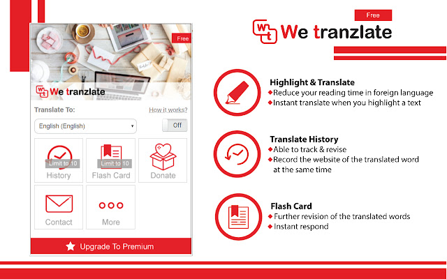 We Tranzlate FREE chrome extension