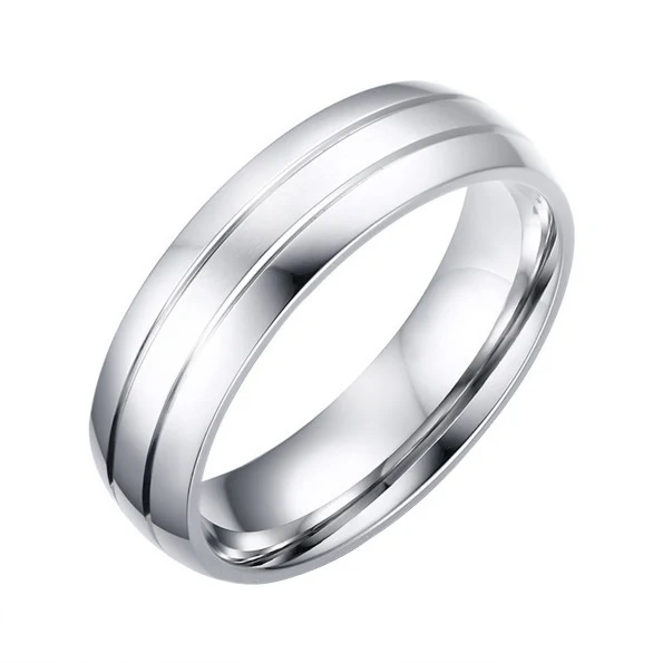 Prsten za par od 6MM titanijumskog čelika sa cirkonom, simbol večne ljubavi. Elegantan dizajn, savršen za parove koji cene trajnost.