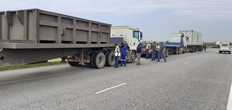 A total of 62 fines for contravention of the Road Traffic Act were issued to truck drivers at two roadblocks on the N2