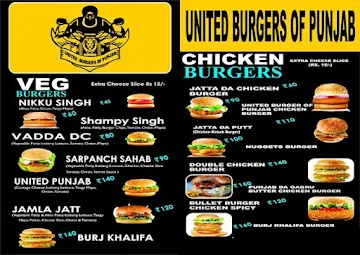 United Burgers of Punjab menu 