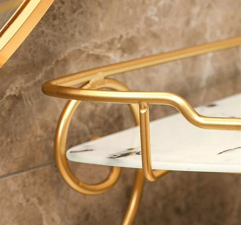 Prateleira triangular de banheiro de luxo leve para penteadeira. Organize seu espaço com elegância e praticidade. Ideal para cosméticos.