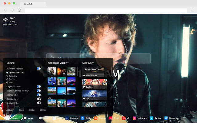 Ed Sheeran Pop Star HD New Tabs Theme