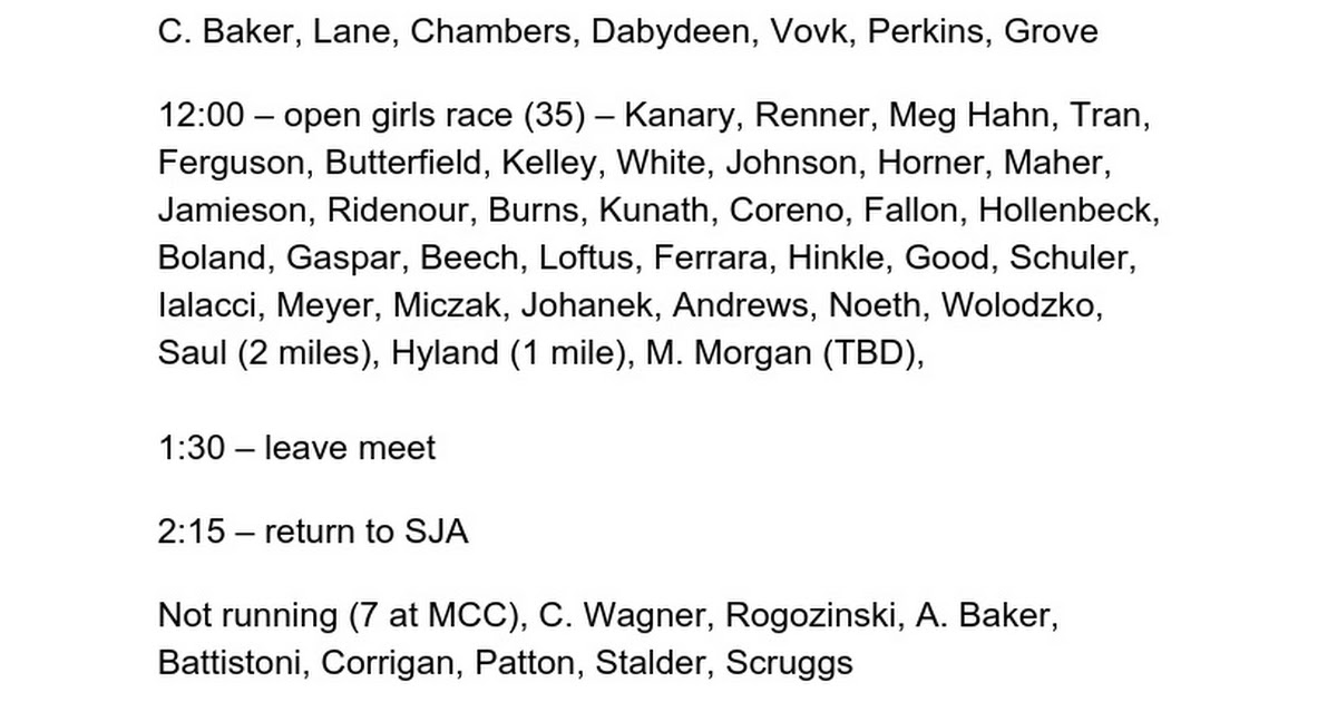 SJA Todd Clark Cloverleaf Invitational Google Docs