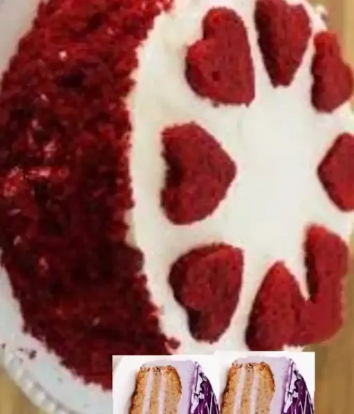Red Velvet Cake With Blueberry Pastry 1 Teddy Bear