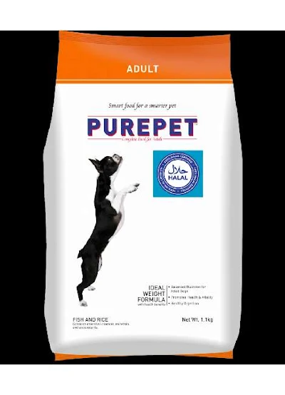 Purepet Dog Food - Fish & Rice, Adult Dog - 1.1 kg