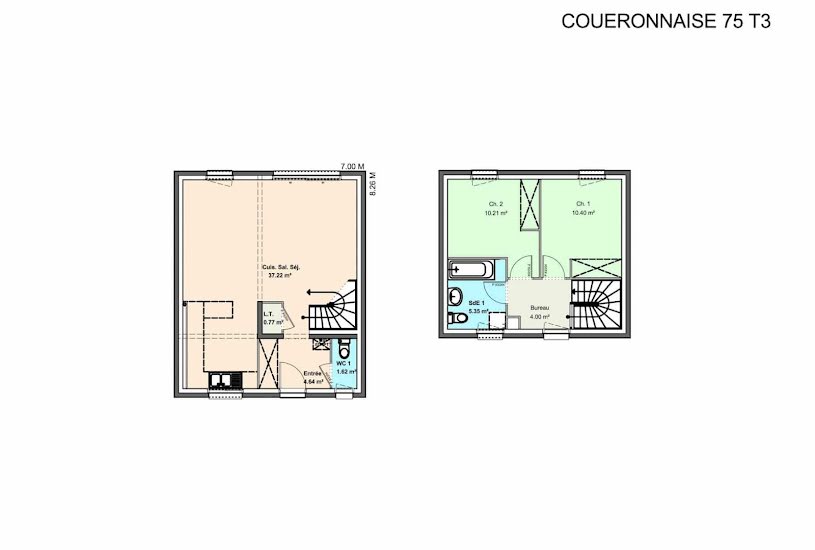  Vente Terrain + Maison - Terrain : 405m² - Maison : 95m² à Talmont-Saint-Hilaire (85440) 