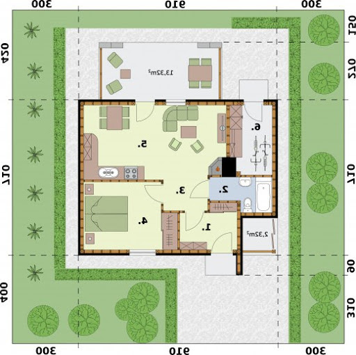 Bamako C Dom Mieszkalny, Szkielet Drewniany - Rzut parteru