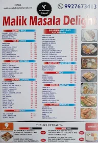 Malik Masala Delight menu 1