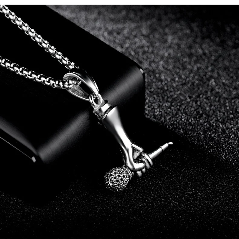 Title 2, Mode Microfoon Ketting Rock Hip Hop Statement s...