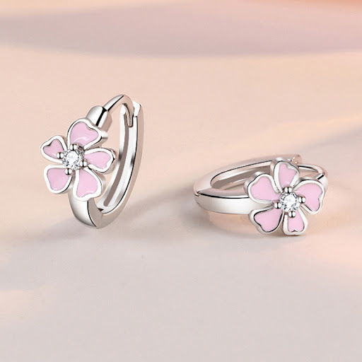 Title 3, Fashion Epoxy Flower Earrings Cherry Blossom, b...