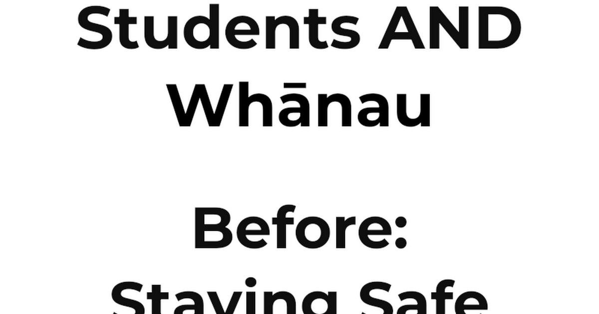 COVID 22 Students AND Whānau