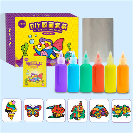 Title 1, Childrens Handmade DIY Glue Painting Set Unlea...